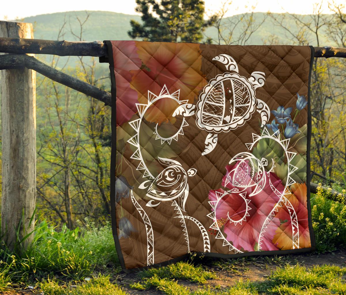 Hawaii Turtle Polynesian Premium Quilt - Herd Style - Polynesian Pride