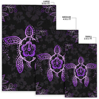 Hawaiian Golden Hibiscus And Turtle Area Rug AH - Polynesian Pride