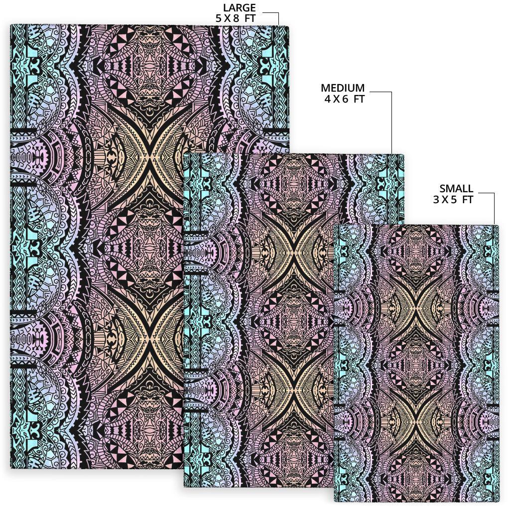 Polynesian Purple And Teal Area Rug - Polynesian Pride