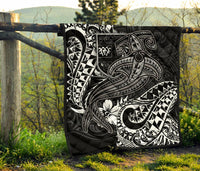 Fiji Premium Quilt - White Shark Polynesian Tattoo - Polynesian Pride