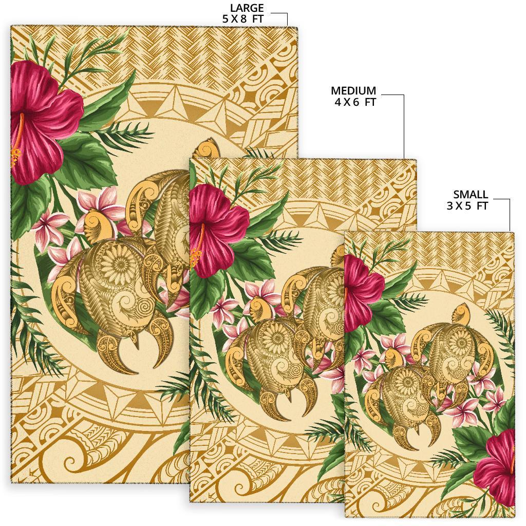 hawaii Rug - Turtle Rug Strong Pattern Hibiscus Plumeria AH - Polynesian Pride