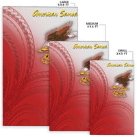 American Samoa Polynesian Area Rug - Bald Eagle (Red) - Polynesian Pride
