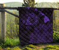 Hawaii Sea Turtle Is Swimming Toward Premium Quilt Purple - Polynesian Pride