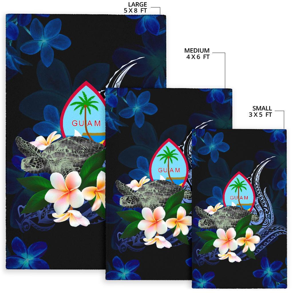 Guam Polynesian Area Rug - Turtle With Plumeria Flowers - Polynesian Pride