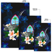 Guam Polynesian Area Rug - Turtle With Plumeria Flowers - Polynesian Pride
