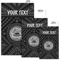 American Samoa Personalised Area Rug - Seal In Polynesian Tattoo Style ( Black) - Polynesian Pride