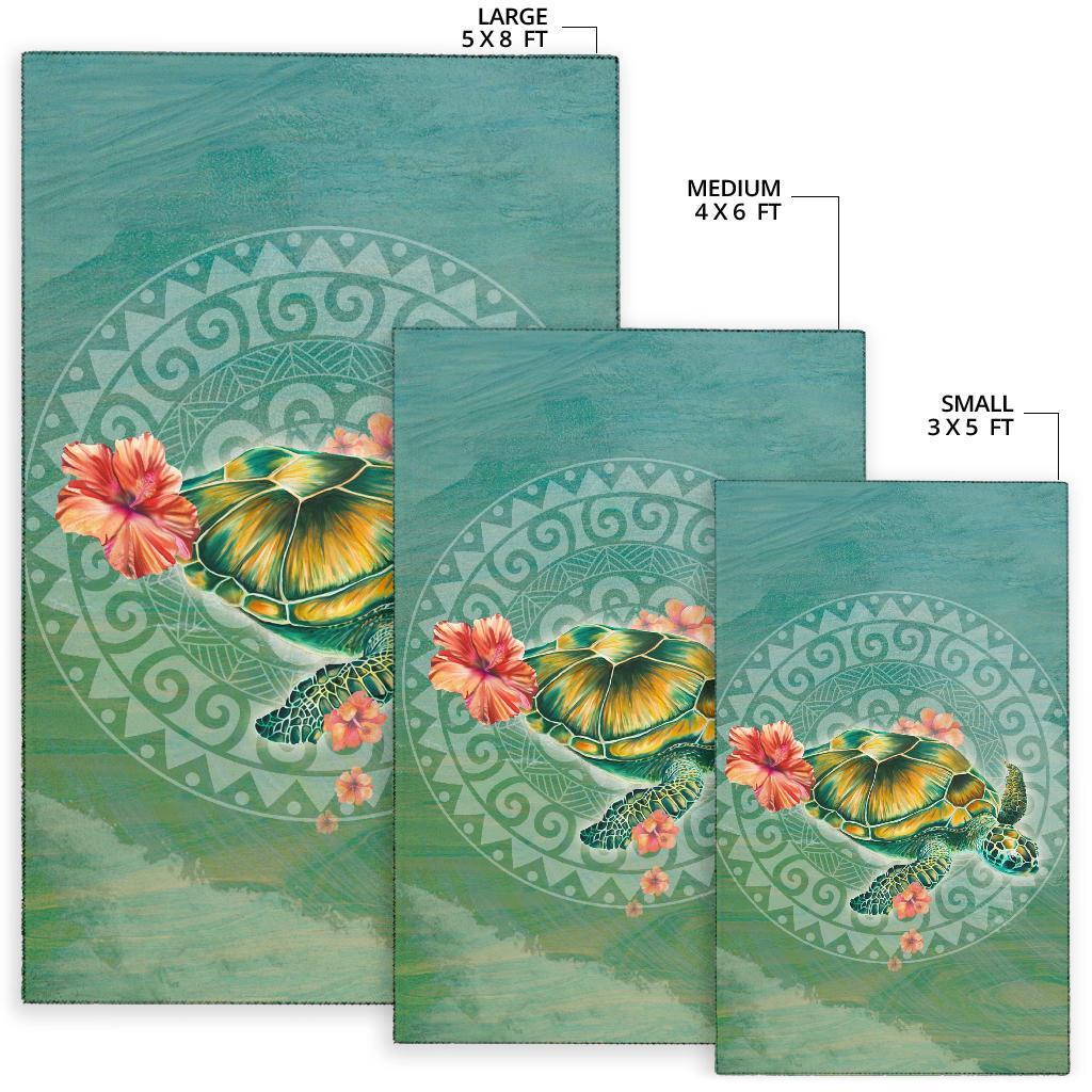 Hibiscus Turtle Swimming Area Rug AH - Polynesian Pride