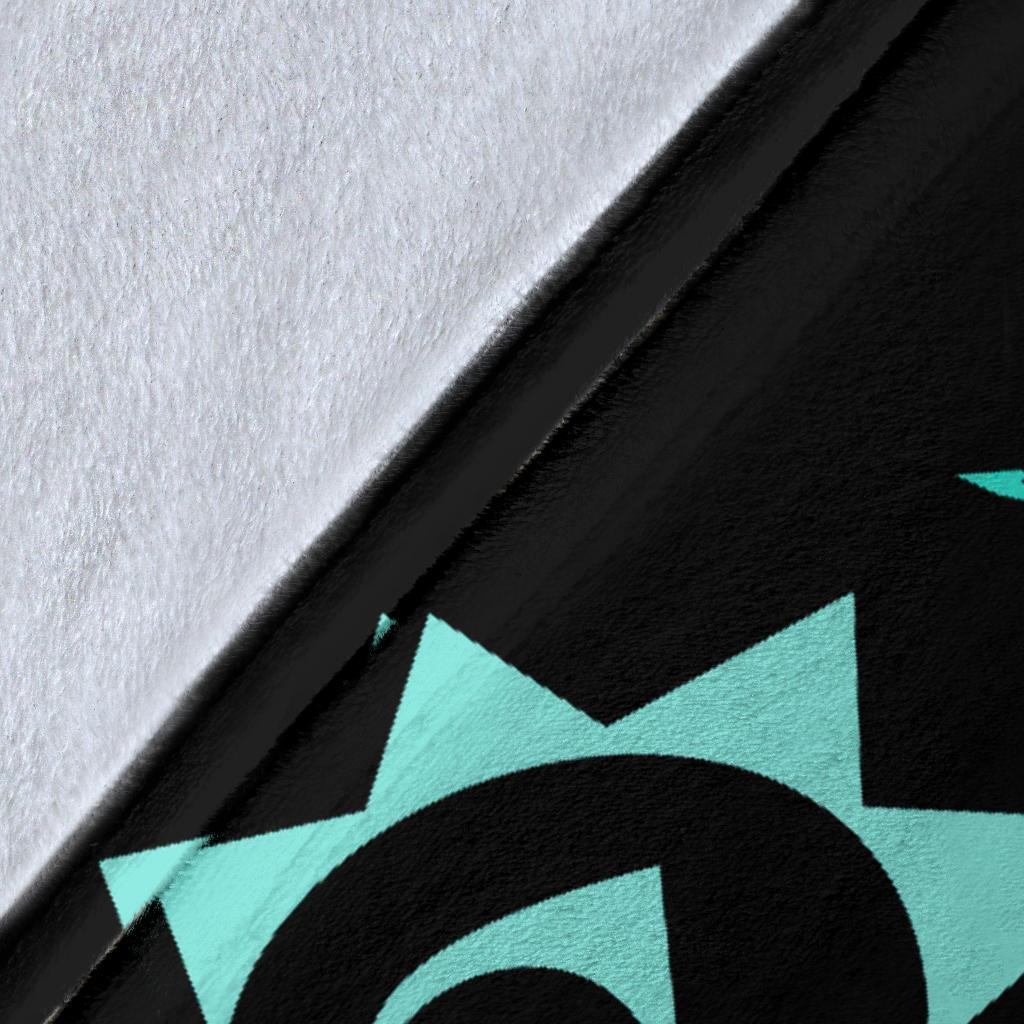 Hawaii Turtle Hibiscus Polynesian Vintage Premium Blanket - Turquoise - Polynesian Pride