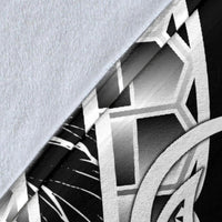 Nauru Polynesian Premium Blanket - Summer Plumeria (Black) - Polynesian Pride