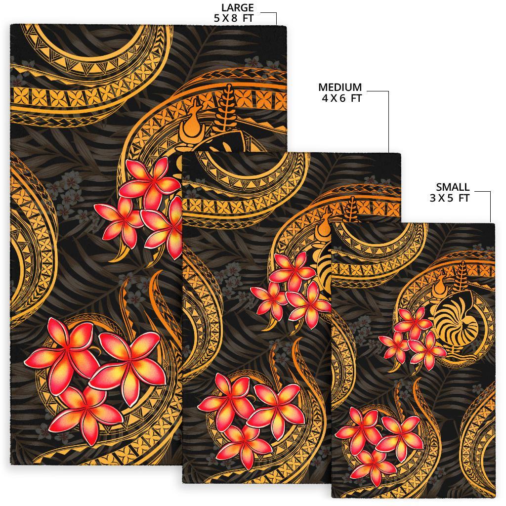 New Caledonia Polynesian Area Rug - Gold Plumeria - Polynesian Pride