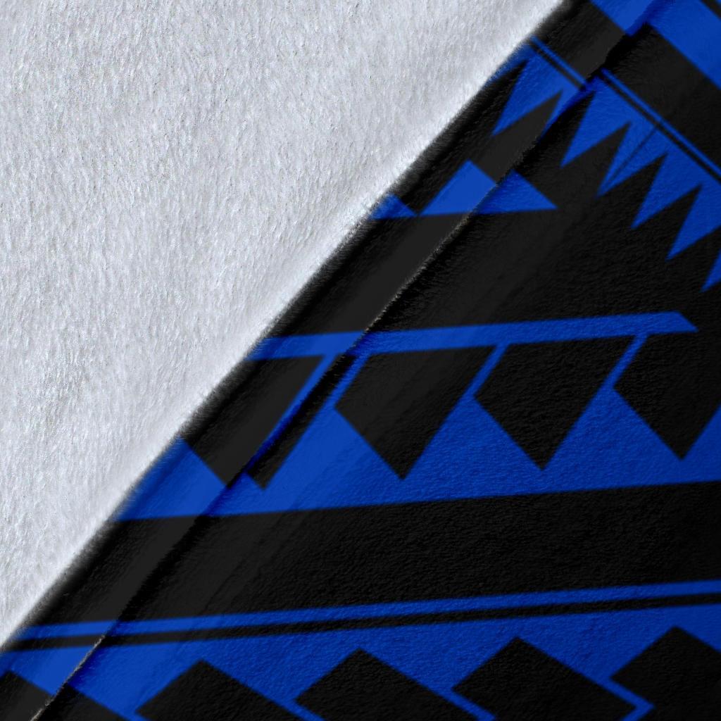 Cook Island Premium Blanket - Seal With Polynesian Tattoo Style ( Blue) - Polynesian Pride