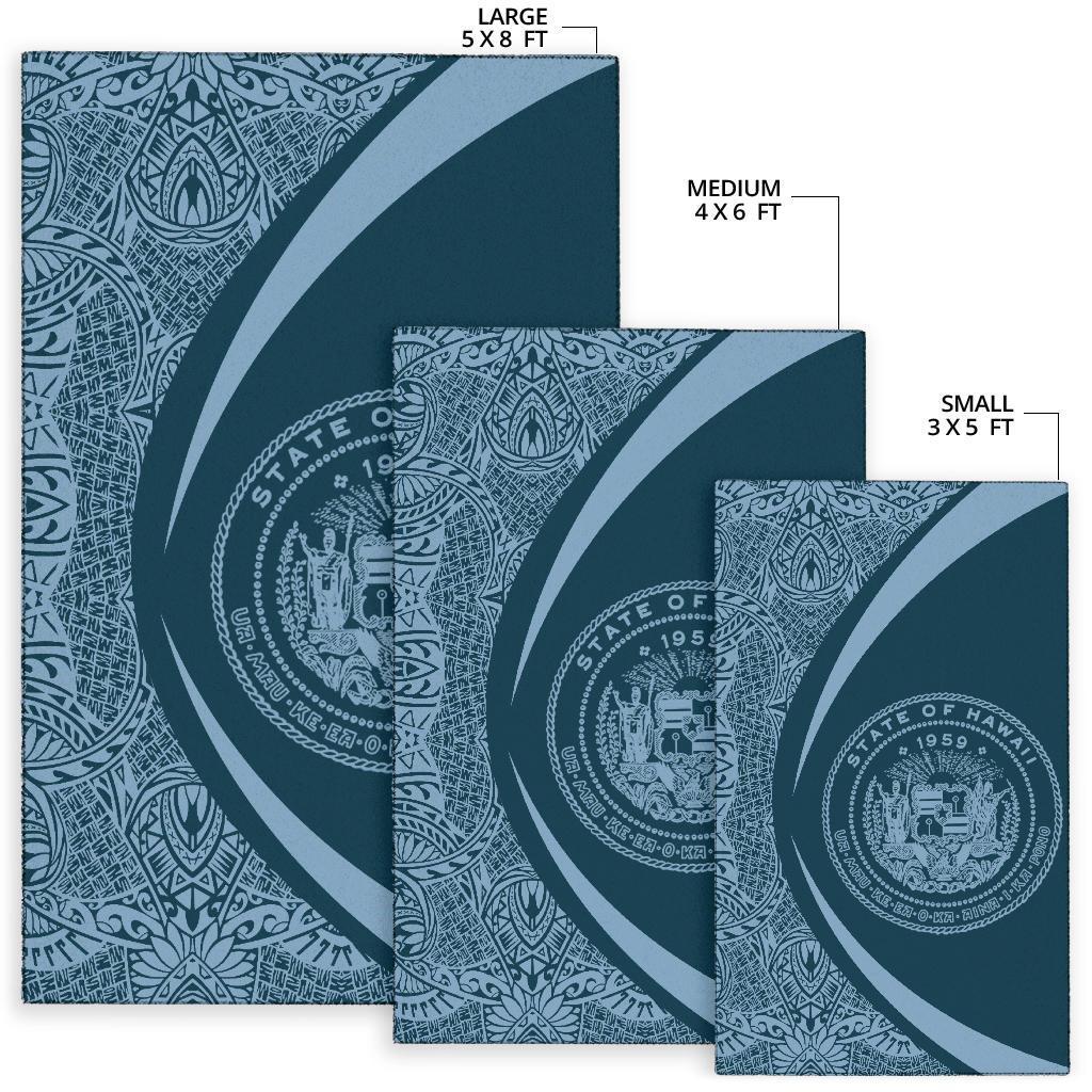 Hawaii Coat Of Arms Polynesian Area Rug Circle Style - Polynesian Pride