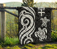 Fiji Polynesian Premium Quilt - White Tentacle Turtle - Polynesian Pride