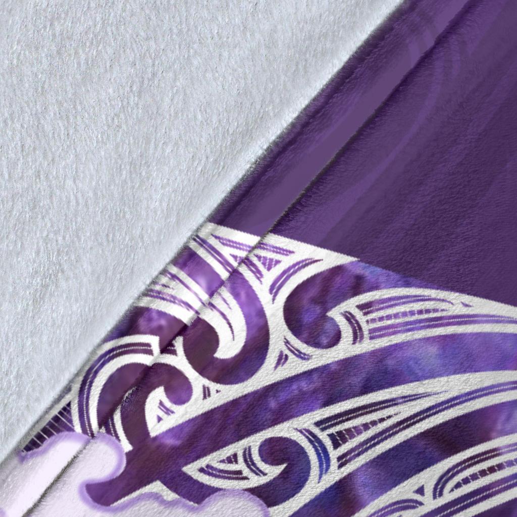 Maori Manaia The Blue Sea Premium Blanket, Purple - Polynesian Pride