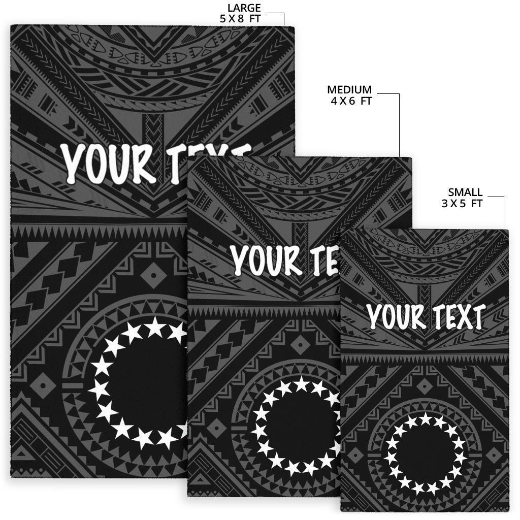 Cook Island Personalised Area Rug - Seal With Polynesian Tattoo Style ( Black) - Polynesian Pride