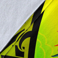 American Samoa Premium Blanket - Polynesian Hook And Hibiscus (Raggae) - Polynesian Pride