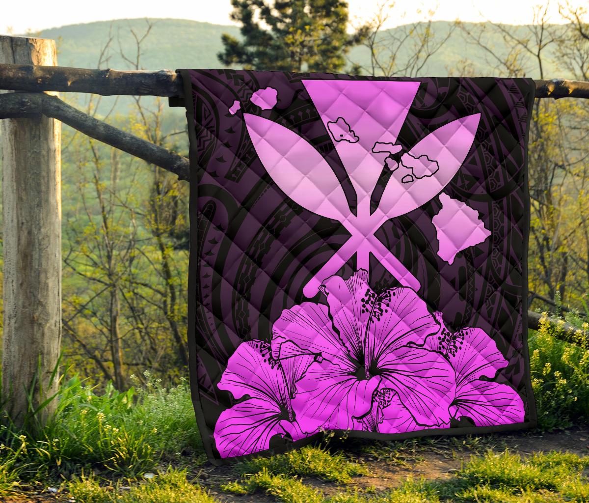 Hawaiian Kanaka Premium Quilt Hibiscus Polynesian Love Pink - Polynesian Pride