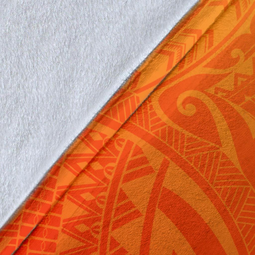 Sun In Leo Zodiac Premium Blanket Polynesian Tattoo Simple - Orange - Polynesian Pride