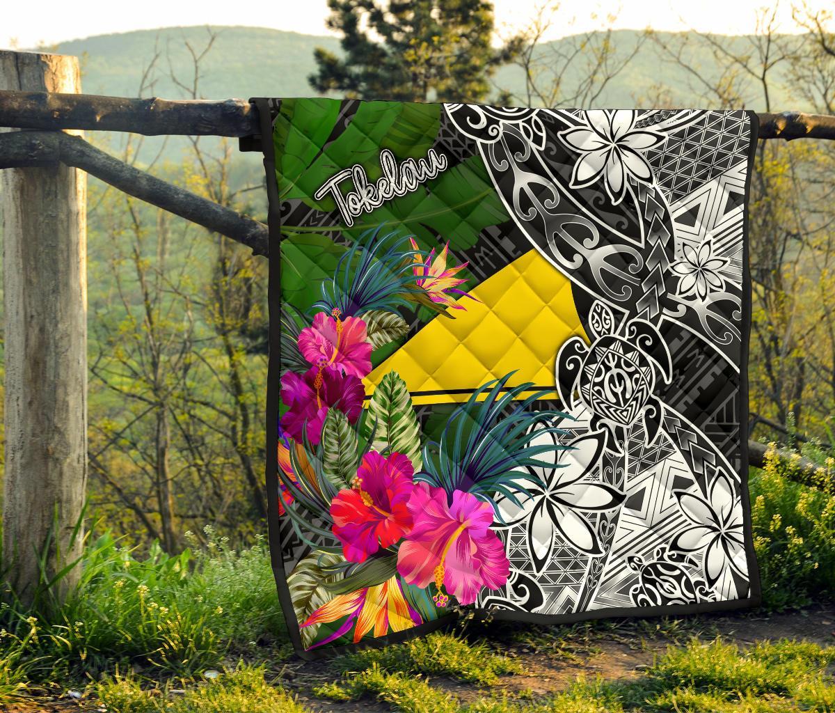Tokelau Premium Quilt - Turtle Plumeria Banana Leaf - Polynesian Pride