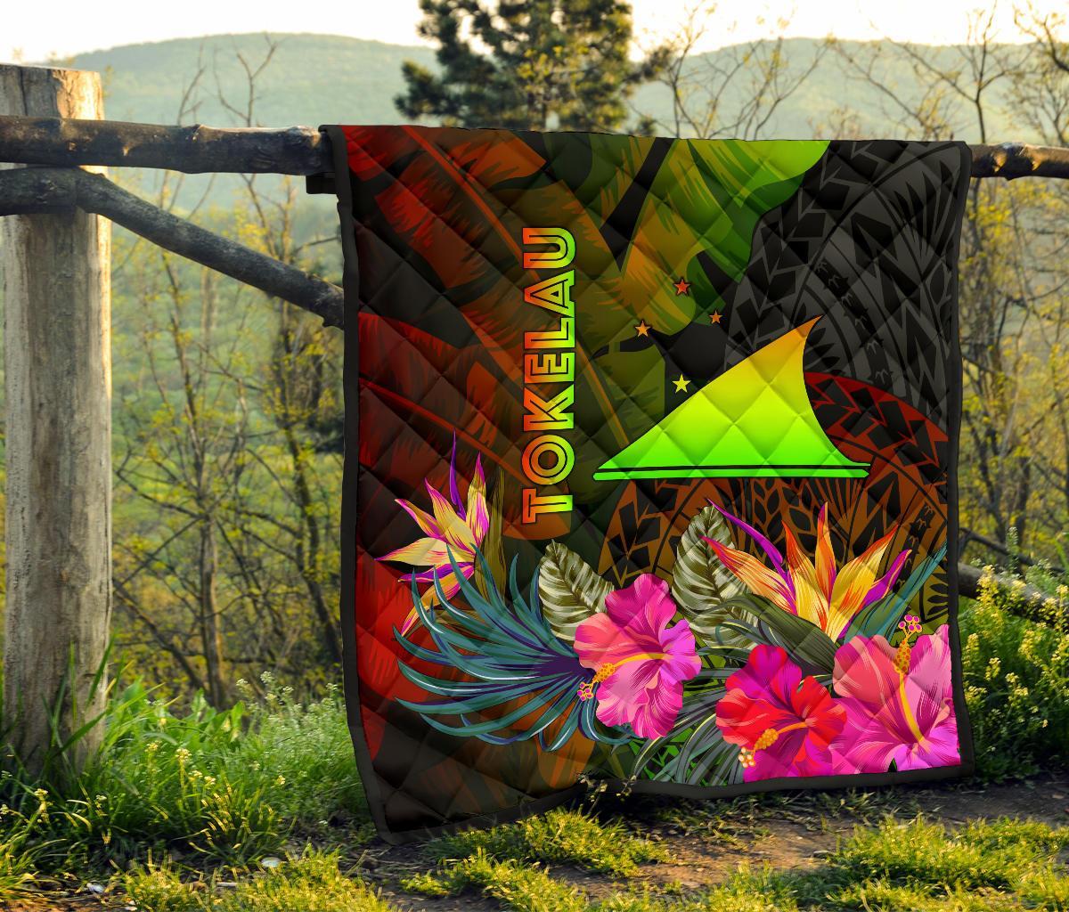 Tokelau Polynesian Premium Quilt - Hibiscus and Banana Leaves - Polynesian Pride