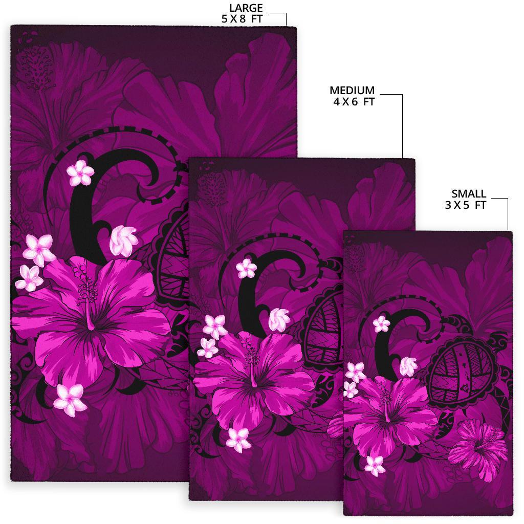 Hawaii Turtle Map Hibiscus Plumeria - Pink - Polynesian Pride