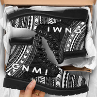 Northern Mariana Islands Leather Boots - Polynesian Black Chief Version - Polynesian Pride