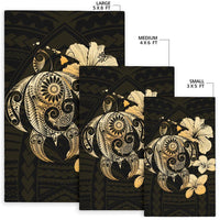 Hibiscus Plumeria Mix Polynesian Turtle Area Rug AH - Polynesian Pride
