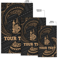 New Caledonia Polynesian Custom Personalised Area Rug - Gold Tribal Wave - Polynesian Pride