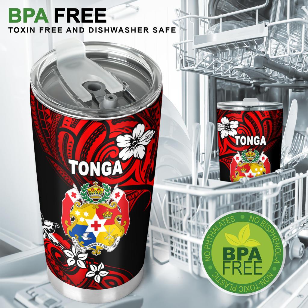 Mate Ma'a Tonga Rugby Tumbler Polynesian Unique Vibes - Red - Polynesian Pride
