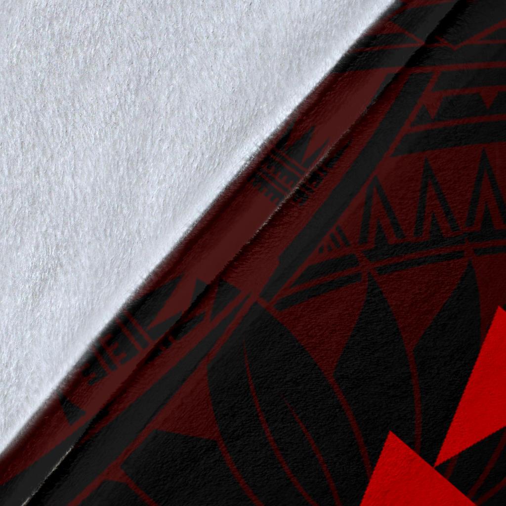 Hawaii Kakau Makau Fish Hook Polynesian Premium Blanket - Red - Polynesian Pride