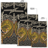 Polynesian Area Rug - Polynesian Maori Tattoo Wolf - Polynesian Pride