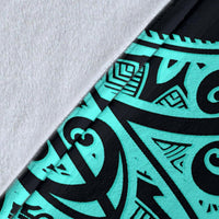 Polynesian Hawaii Premium Blanket - Hula Girl Neon Blue - Polynesian Pride