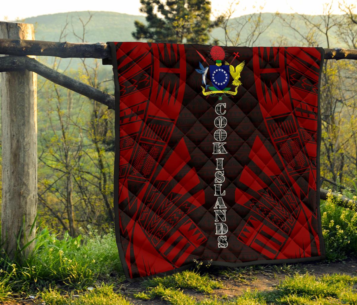 Cook Islands Premium Quilt - Cook Islands Polynesian Red Tattoo - Polynesian Pride
