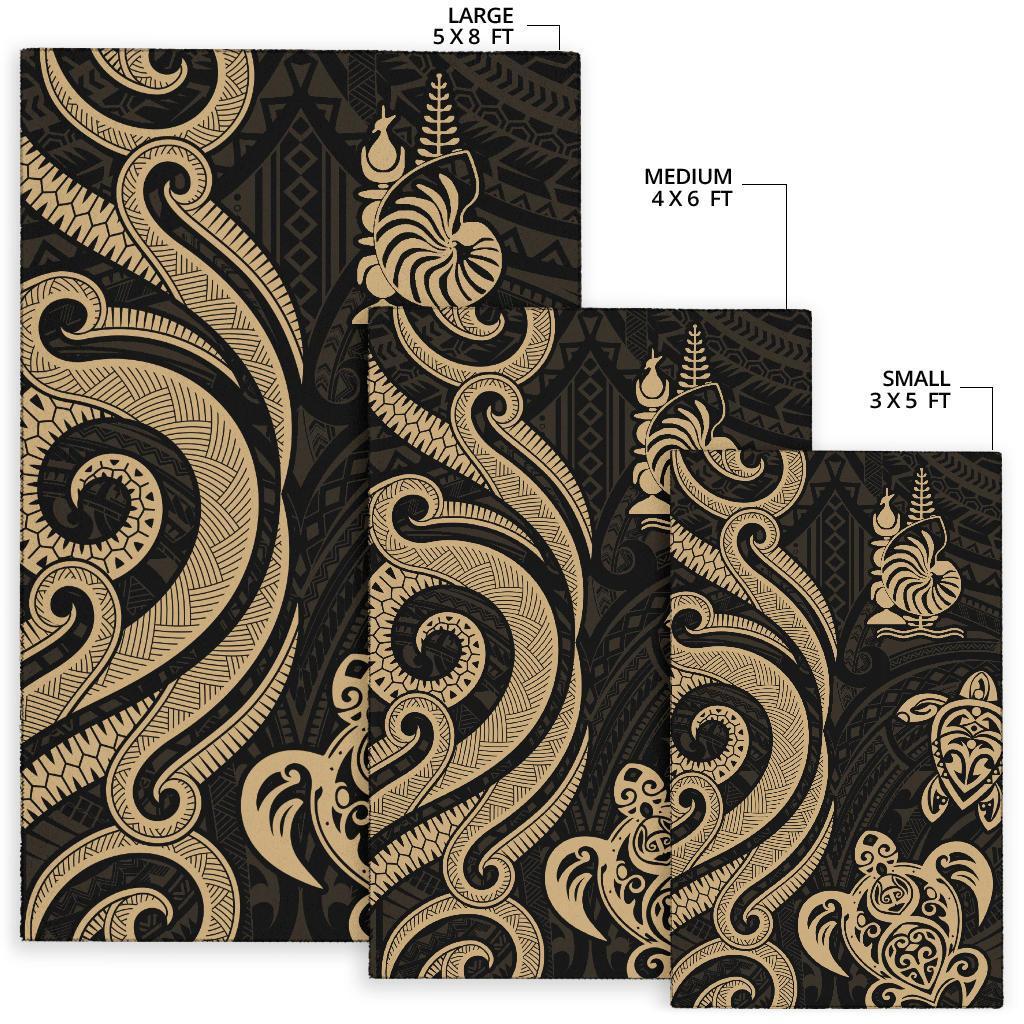 New Caledonia Area Rug - Gold Tentacle Turtle - Polynesian Pride