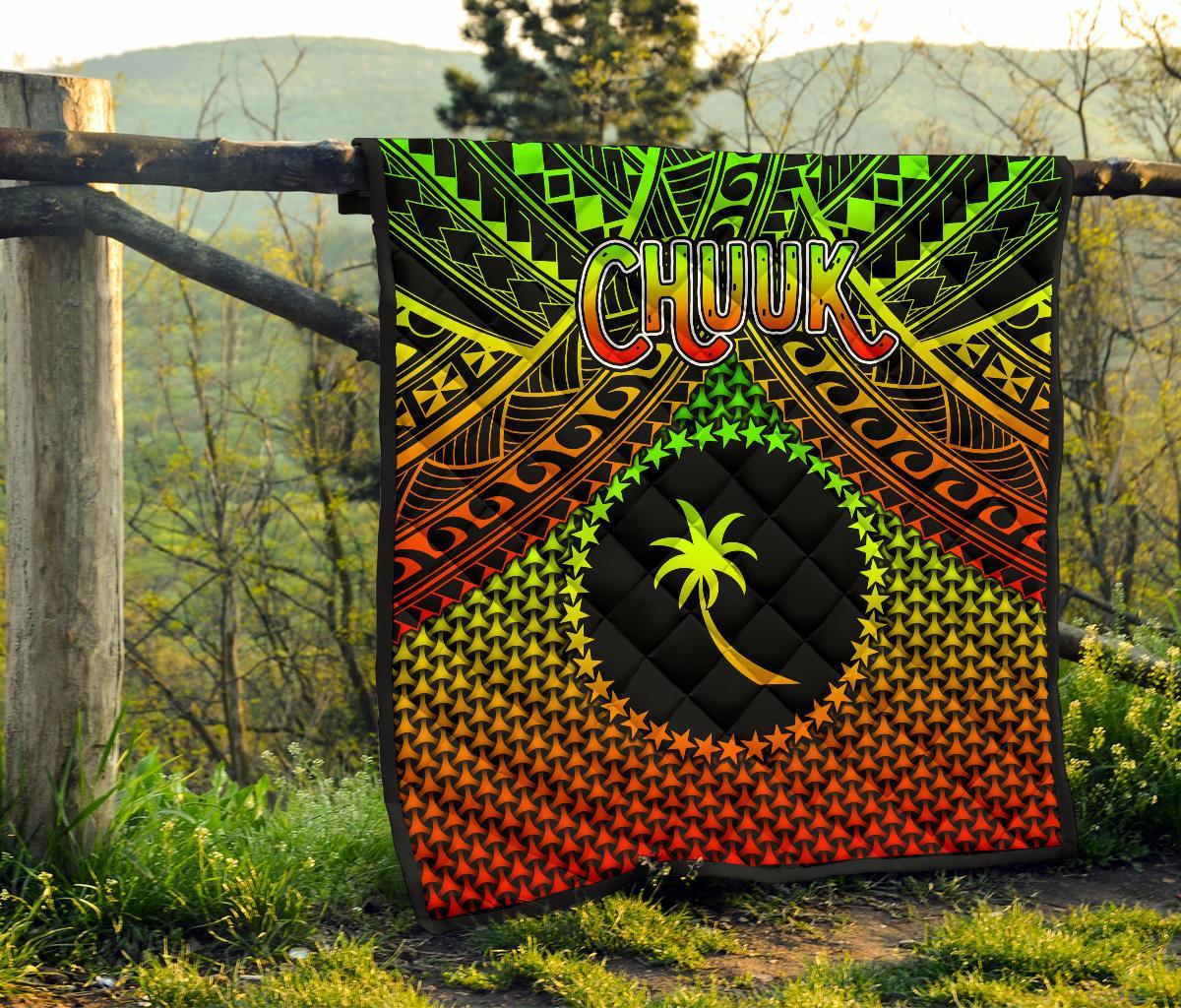 Polynesian Chuuk Premium Quilt - Reggae Vintage Polynesian Patterns - Polynesian Pride