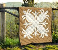 Hawaiian Premium Quilt Royal Pattern - Gold - A2 Style - Polynesian Pride