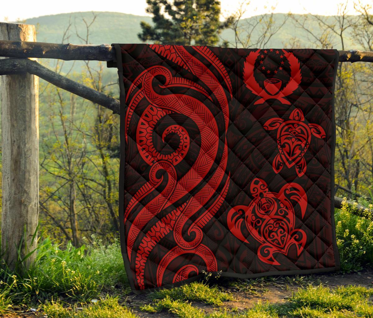 Pohnpei Premium Quilt - Red Tentacle Turtle - Polynesian Pride