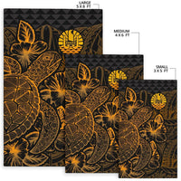 Tahiti Area Rugs Turtle Hibiscus Gold - Polynesian Pride
