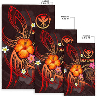 Polynesian Hawaii Area Rug - Legend of Kanaka Maoli (Red) - Polynesian Pride