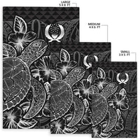 Pohnpei Area Rugs Turtle Hibiscus Black - Polynesian Pride