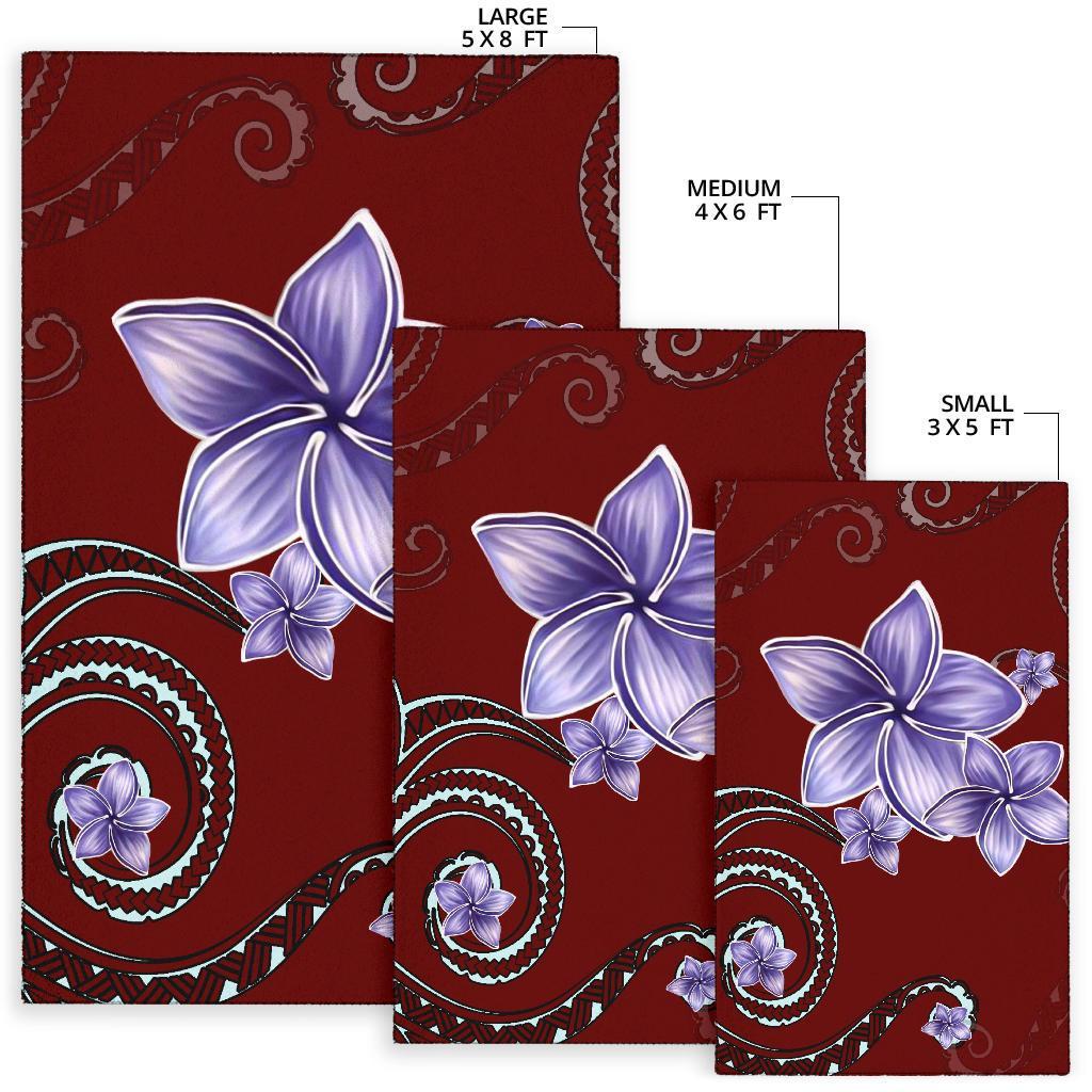 Plumeria Violet Polynesia Red Area Rug AH - Polynesian Pride