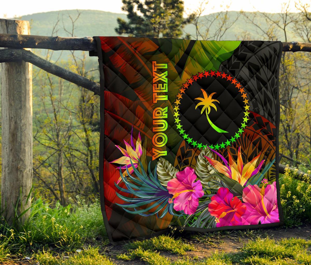 Chuuk Polynesian Personalised Premium Quilt - Hibiscus and Banana Leaves - Polynesian Pride
