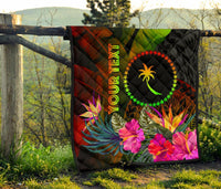 Chuuk Polynesian Personalised Premium Quilt - Hibiscus and Banana Leaves - Polynesian Pride