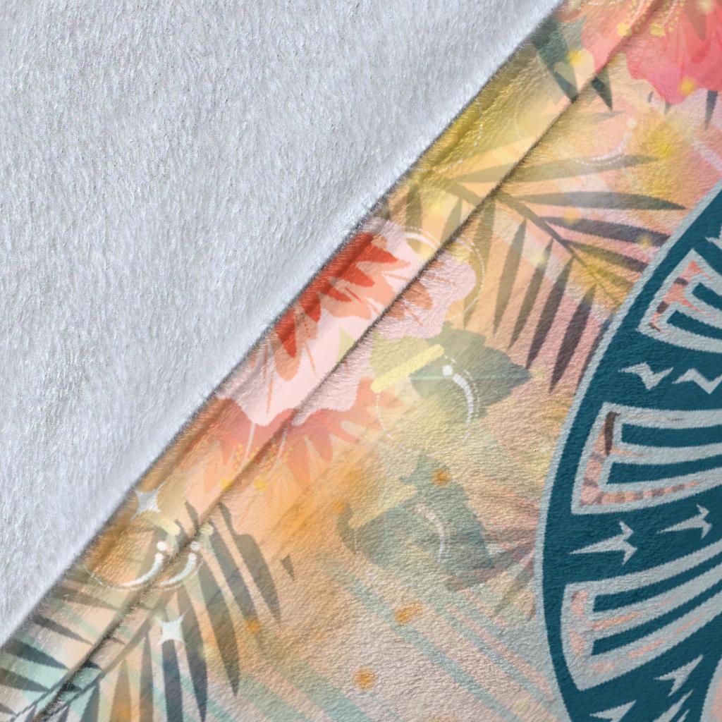 Hawaii Turtle Ohana Stary Night Hibiscus Premium Blanket - Polynesian Pride