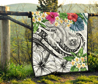 Polynesian Hawaii Premium Quilt - Summer Plumeria (White) - Polynesian Pride