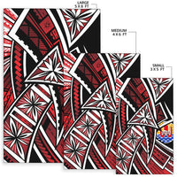 Tahiti Polynesia Area Rug - Tribal Flower Special Pattern Red Color - Polynesian Pride