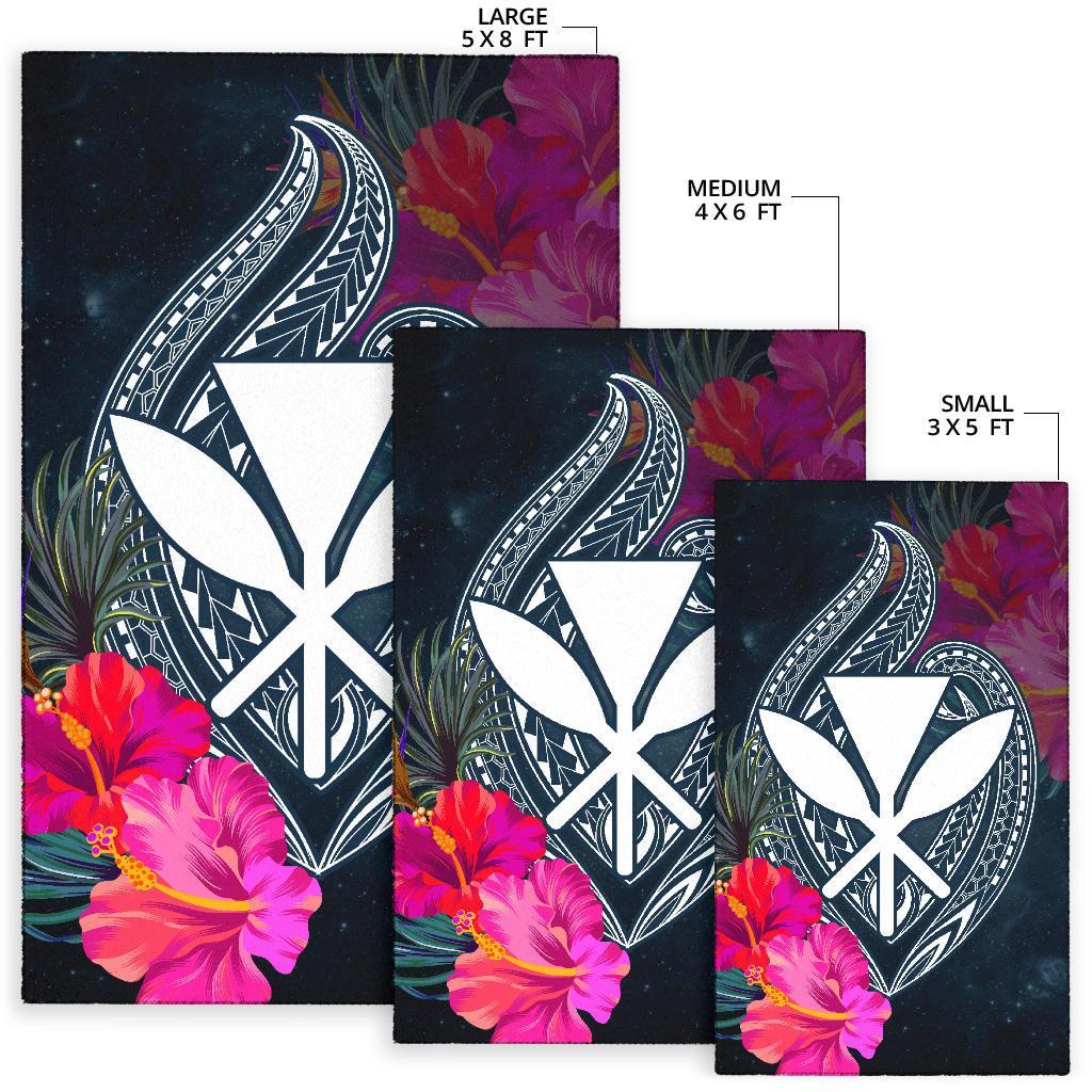 Hawaii Polynesian Honu Sea Hibiscus Rug - Polynesian Pride