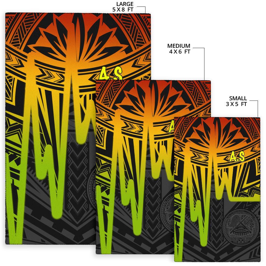 American Samoa Area Rugs - Seal With Polynesian Pattern Heartbeat Style (Reggae) - Polynesian Pride