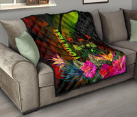 Fiji Polynesian Personalised Premium Quilt - Hibiscus and Banana Leaves - Polynesian Pride