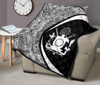 Cook Islands Coat Of Arms Polynesian Premium Quilt - Circle Style - 01 - Polynesian Pride